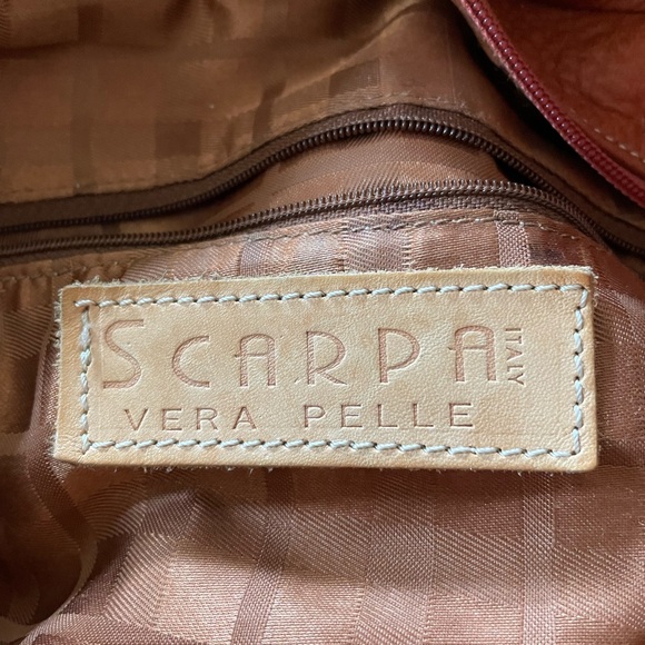 Scarpa pebbled leather burnt orange bag - Picture 7 of 9